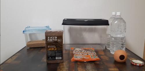 カナヘビの冬眠の道具